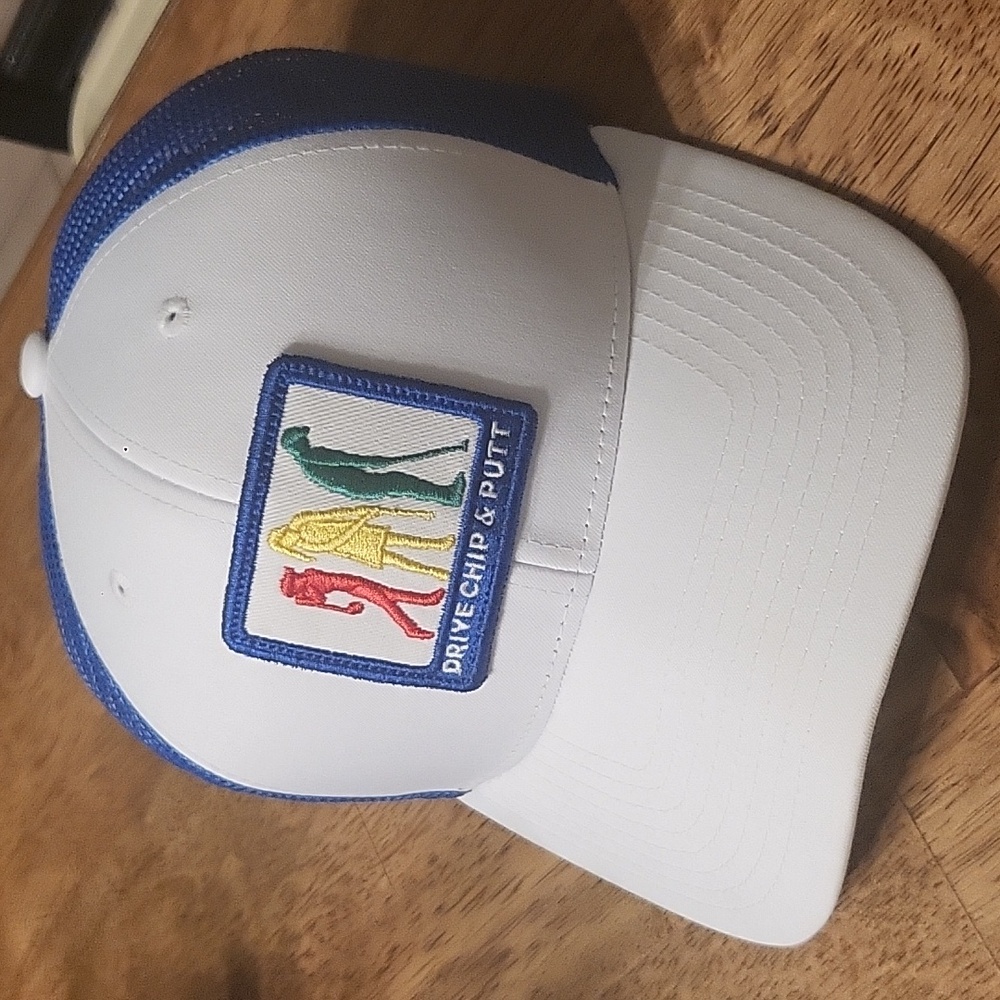 NWOT Drive Chip & Putt Snapback Hat Blue & White PGA Youth Golf Range Boys Girls